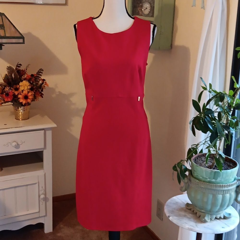 EnFocus Studio Red  Embellished Sheath Dress.